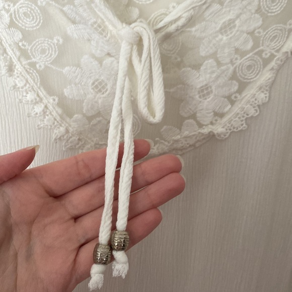 Design Lab small long sleeve cream off white lace and crepe top - Picture 5 of 7